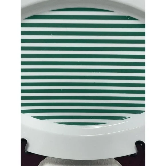 Rauschert Culinary Editions Porcelain Service Platter 14 Inch Green White Stripe